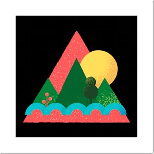 Mountain nature geometric Posters and Art